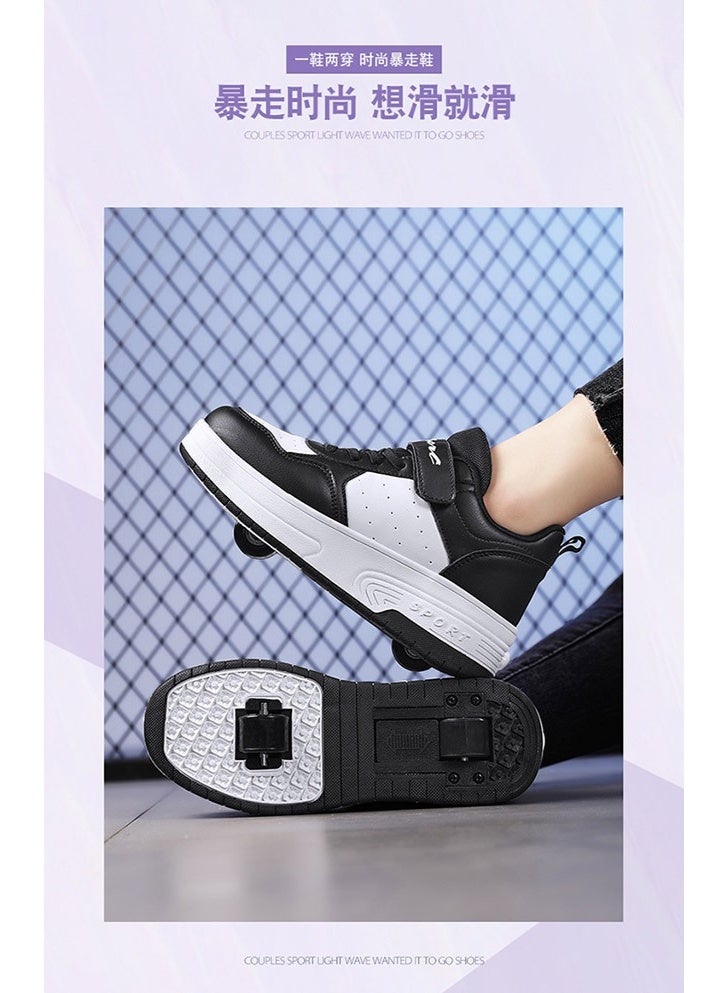 سكاي فيو أحذية تزلج بعجلات للأطفال مع عجلات، أحذية رياضية بعجلات للأولاد والبنات، أحذية أطفال بعجلات مشوهة - Image 3