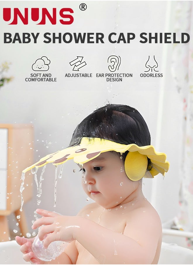 UNUNS - Baby Shower Bath Cap,4-Piece Shower Cap For Kids,Baby Shower Cap Shield With Watering Can,Cute Animal Shape Makes The Baby Bath More Fun - Image 1