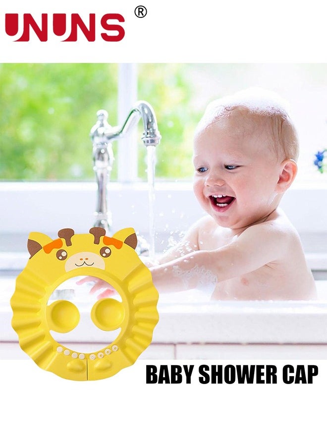 UNUNS - Baby Shower Bath Cap,4-Piece Shower Cap For Kids,Baby Shower Cap Shield With Watering Can,Cute Animal Shape Makes The Baby Bath More Fun - Image 1
