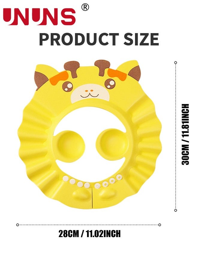 UNUNS - Baby Shower Bath Cap,4-Piece Shower Cap For Kids,Baby Shower Cap Shield With Watering Can,Cute Animal Shape Makes The Baby Bath More Fun - Image 1