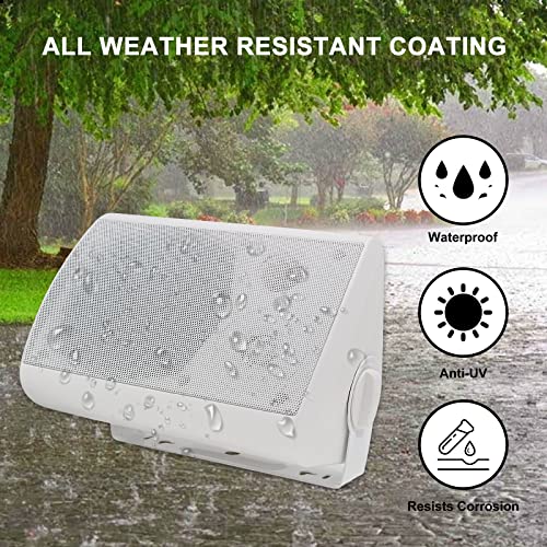 Herdio 5.25 Inches 600 Watts Passive Indoor Outdoor Speakers Wired Waterproof,Wall Mount Speakers with Loud Volume Suitable for Patio,Garden Home Theater - Image 3