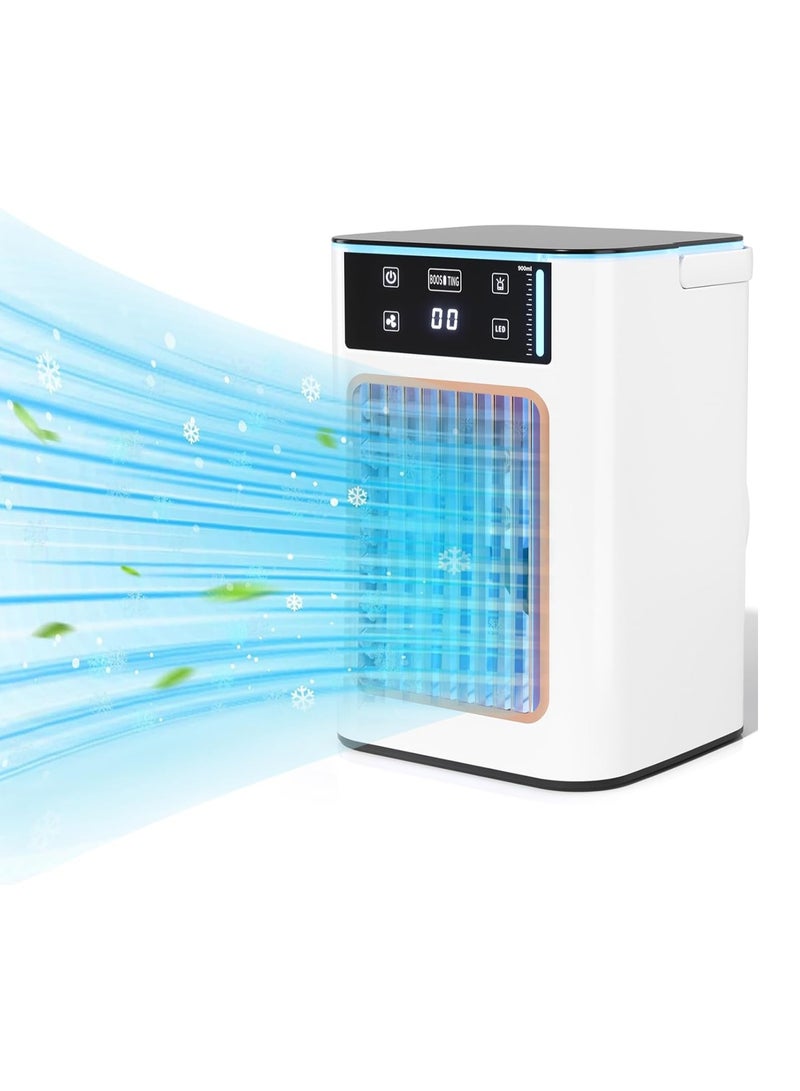 Portable Air Conditioners, 4-IN-1 AC Unit, 900ml Dual Tank Evaporative Air Cooler, 7 Color Lights Personal Mini Air Conditioner, Small Portable Cooling Fan for Room Office  - Image 4