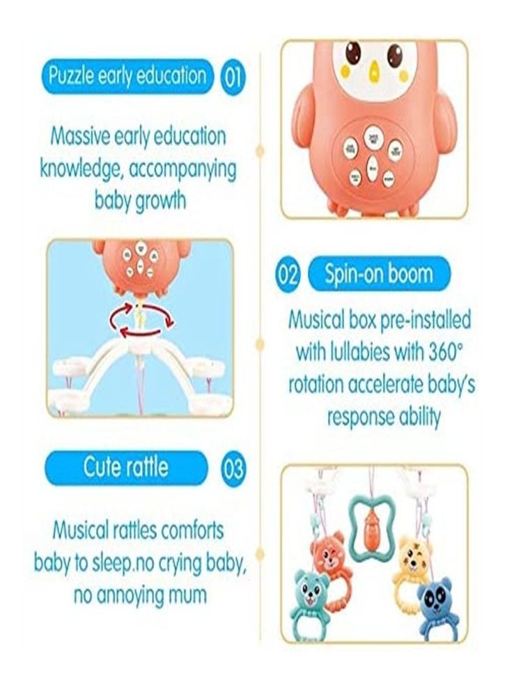 Goolsky - Goolsky Baby Bed Bell Music Toy,Multi-function Remote Control Musical  Mobile 360 Degrees Rotating (Red) - Image 1