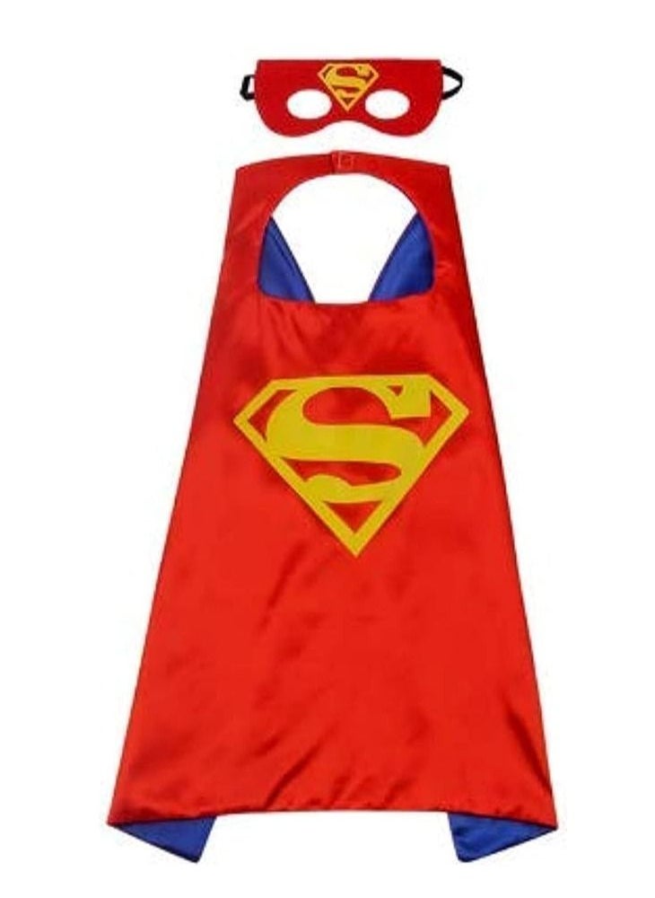 Brain Giggles Brain Giggles Superhero Cape and Mask Costume Superman Design for Kids Party Favors  - Image 1