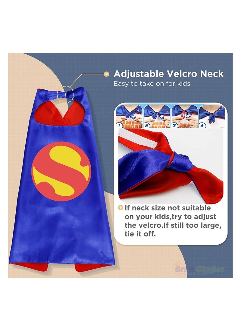 Brain Giggles Brain Giggles Superhero Cape and Mask Costume Superman Design for Kids Party Favors  - Image 5