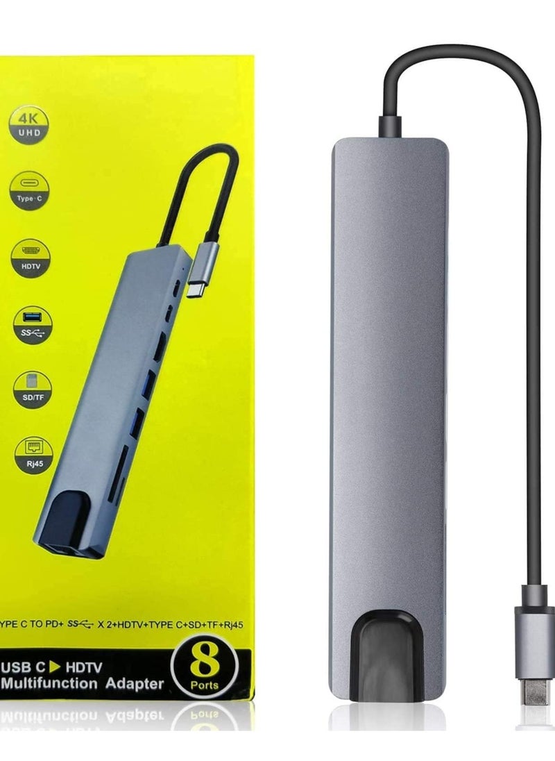 8-in-1 USB C Hub Multifunction Adapter - USB Docking Station for MacBook & Windows