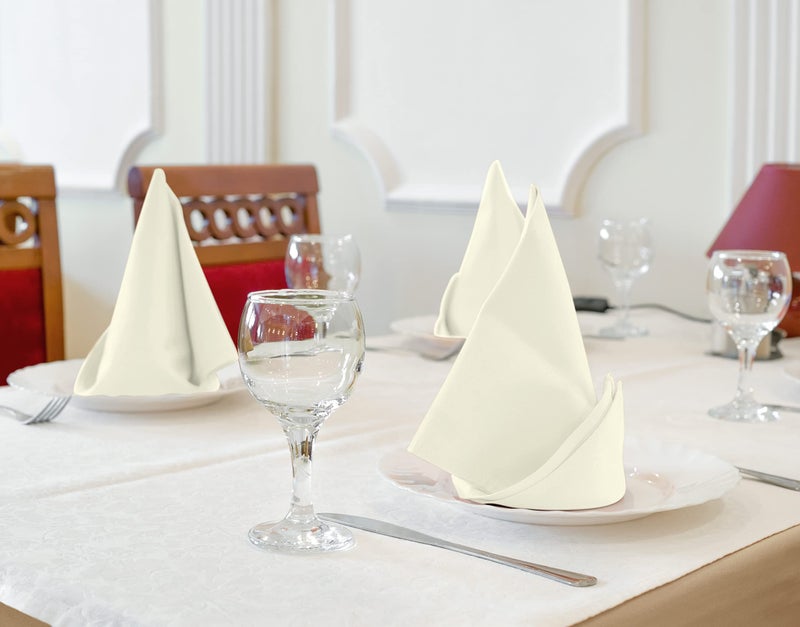Utopia Kitchen Ivory Cloth Napkins [12 Pack, 18x18 Inch] Absorbent Cotton Blend Washable and Reusable for Dinner, Restaurant, Lunch, Wedding and Hotel - Image 5
