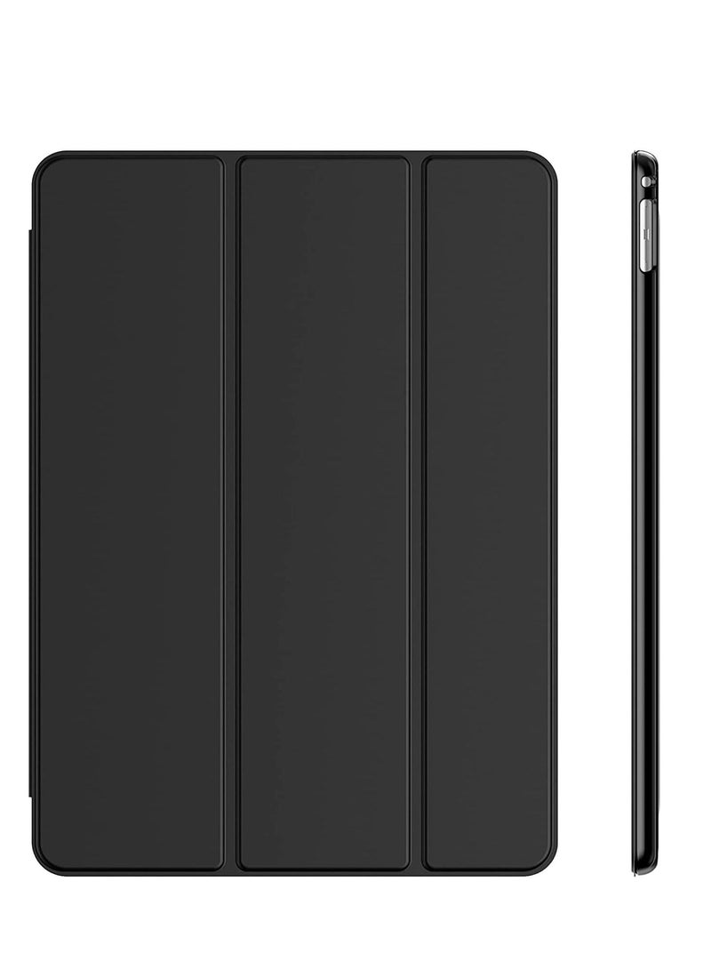 حافظة لجهاز iPad من الجيل السادس، حافظة لجهاز iPad من الجيل الخامس مقاس 9.7 بوصة مع حامل قلم، حامل ثلاثي الطيات ذكي، غطاء خلفي بخاصية السكون التلقائي لجهاز iPad 2018 2017 مقاس 9.7 بوصة، لون أسود - Image 2