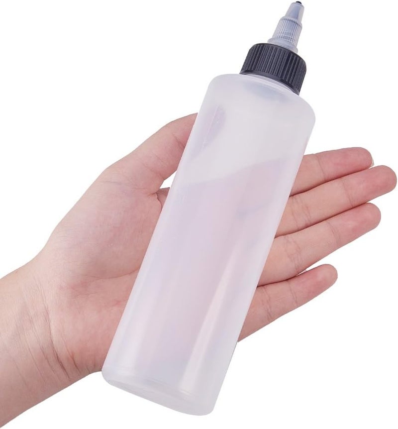 BENECREAT 8Pack 7.8 Ounce Plastic Squeeze Dispensing Bottles With, Open/Close Nozzle - Good For Crafts, Art, Glue, Multi Purpose Black Twist Cap 7.8 Oz - Black Twist Cap Custom sizing alternatives - Image 4