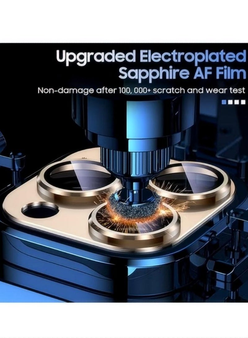 For iPhone 16 Pro/iPhone 16 Pro Max Camera Lens Protector [Drop Protection] [Full Coverage] [3D Metal] [Case Friendly] Tempered Glass Camera Cover for iPhone 16 Pro Max—Desert Titanium - Image 2