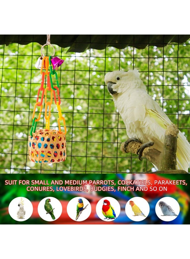 AFUOWER Bird Toys Parakeet Toy Parrot Chewing Shredding Foraging Toys With Rope Perch Hanging Toys Bird Cage Accessories For Cockatiel Conure Budgies Lovebird 5 Pack - Image 4