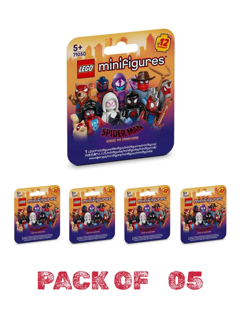 LEGO مجموعة LEGO شخصيات مصغرة سبايدر مان من 05: عبر عالم العنكبوت - احصل على 5 من 12 لعبة قابلة للجمع مع ملحقات - الشخصيات تشمل مايلز موراليس - هدية للأطفال من 5 سنوات وما فوق - صندوق غامض - 71050 - Image 1