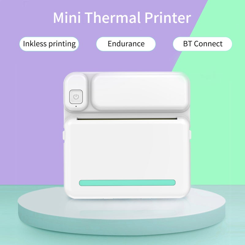 Mini Photo Printer Portable Wireless BT Thermal Printer - All in One Printing Photos Labels QR Code - Inkless Pocket Printer for Study Office Home Travel Pink - Image 2