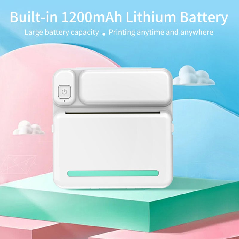 Mini Photo Printer Portable Wireless BT Thermal Printer - All in One Printing Photos Labels QR Code - Inkless Pocket Printer for Study Office Home Travel Pink - Image 5