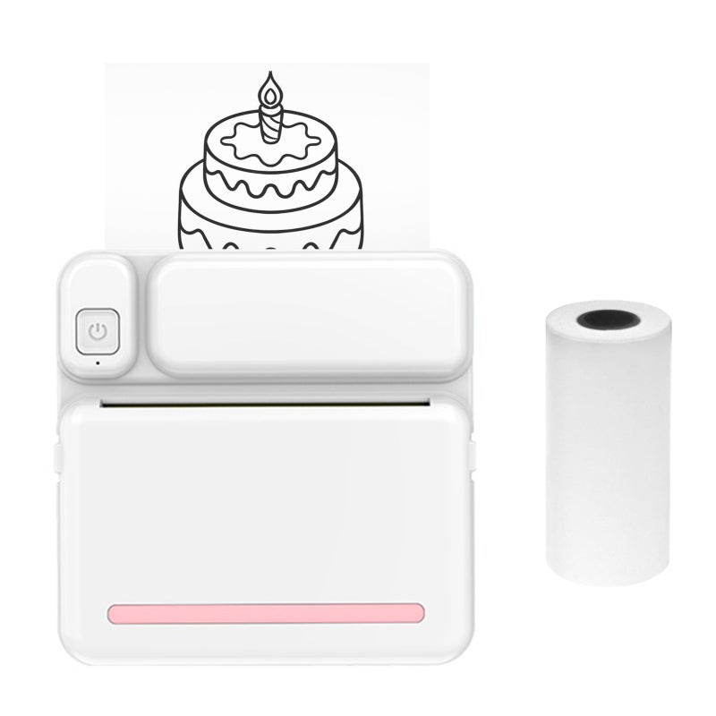 Mini Photo Printer Portable Wireless BT Thermal Printer - All in One Printing Photos Labels QR Code - Inkless Pocket Printer for Study Office Home Travel Pink - Image 1