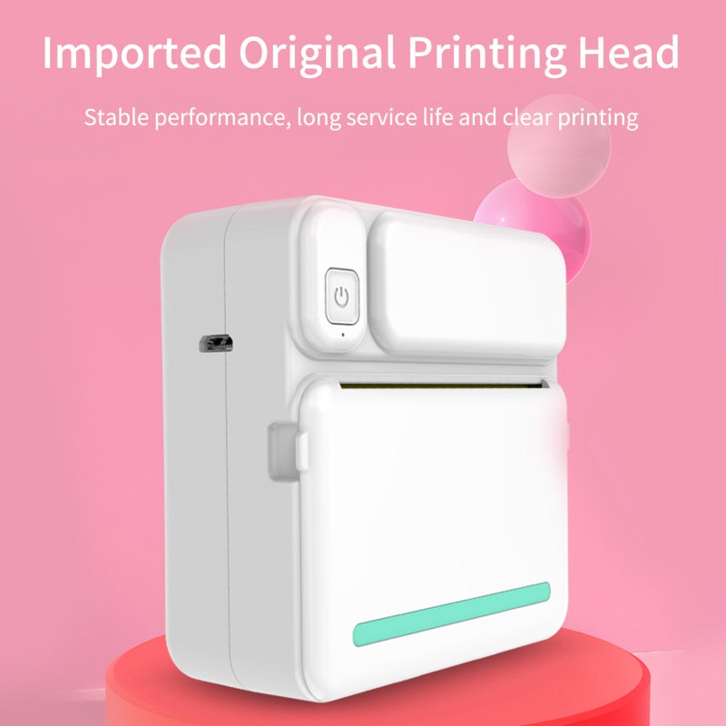 Mini Photo Printer Portable Wireless BT Thermal Printer - All in One Printing Photos Labels QR Code - Inkless Pocket Printer for Study Office Home Travel Pink - Image 4