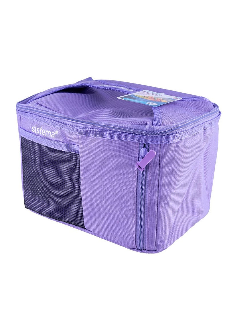 Sistema Mega Fold Up Cooler Bag Lilac – Insulated Reusable Lunch Cooler with Foldable Design, Thermal Food Storage Bag for Picnic, Grocery Shopping, Travel, Camping & Outdoor Adventures - Image 3