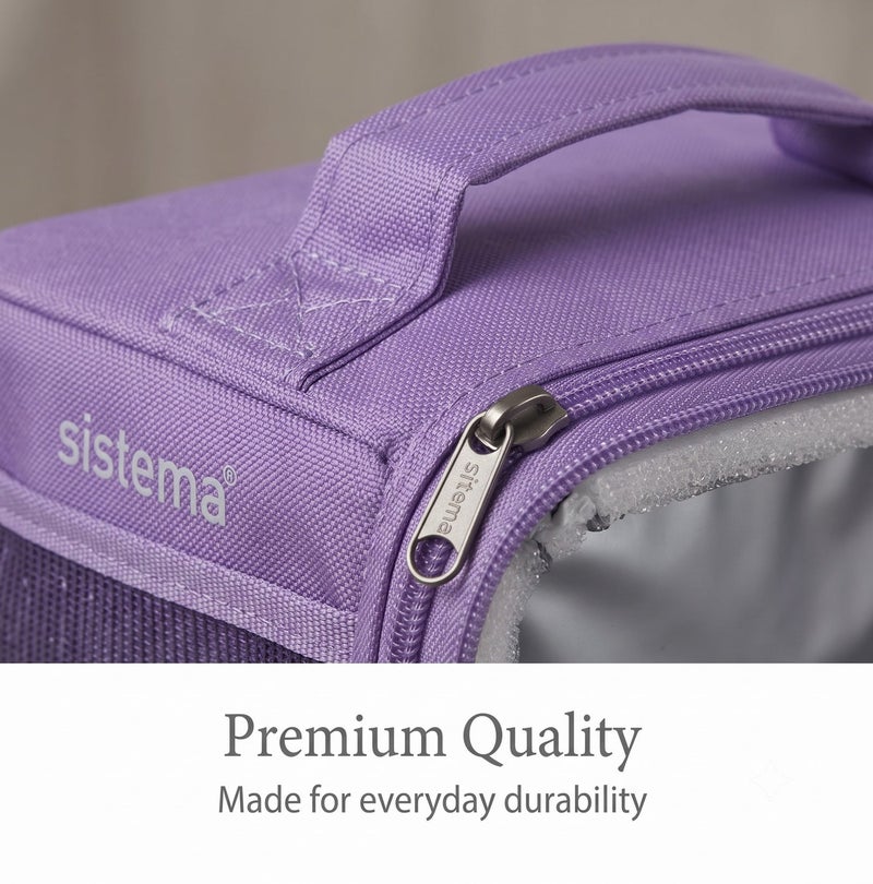 Sistema Mega Fold Up Cooler Bag Lilac – Insulated Reusable Lunch Cooler with Foldable Design, Thermal Food Storage Bag for Picnic, Grocery Shopping, Travel, Camping & Outdoor Adventures - Image 4