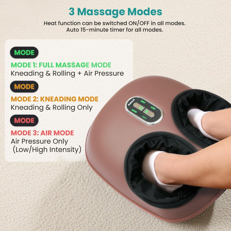Nekteck Shiatsu Foot Massager Machine with Soothing Heat, FSA Eligible Air Compression Deep Kneading Therapy, Improve Blood Circulation and Foot Wellness, Relax for Home Office Use, HSA Eligible - Image 2