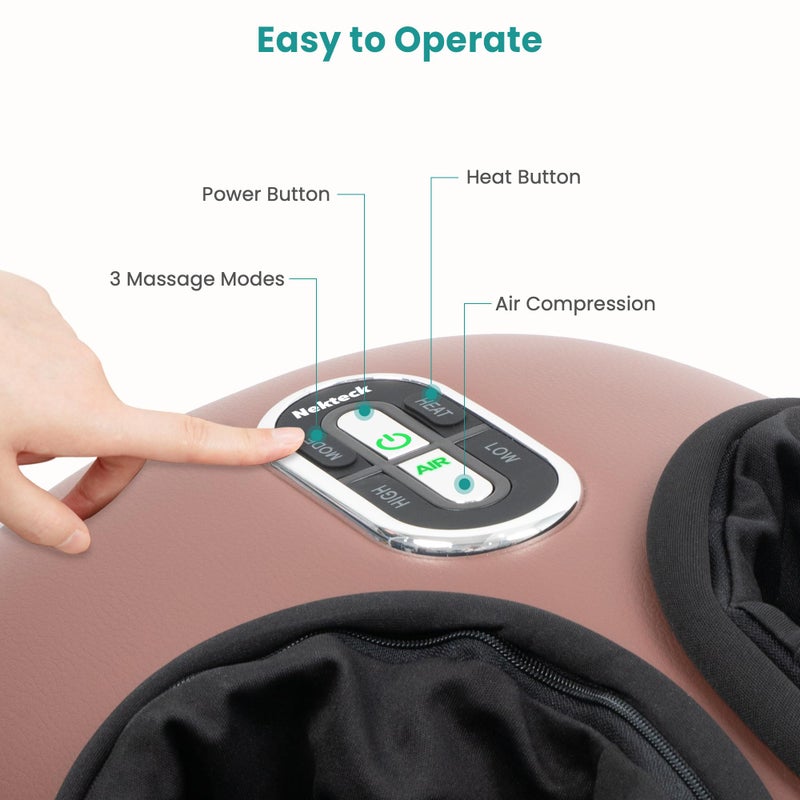 Nekteck Shiatsu Foot Massager Machine with Soothing Heat, FSA Eligible Air Compression Deep Kneading Therapy, Improve Blood Circulation and Foot Wellness, Relax for Home Office Use, HSA Eligible - Image 4