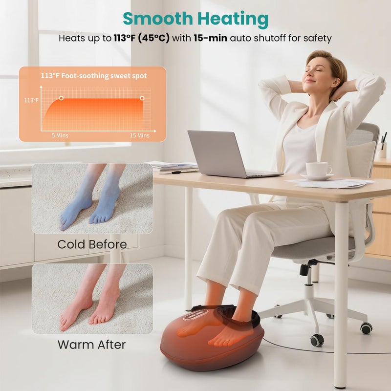 Nekteck Shiatsu Foot Massager Machine with Soothing Heat, FSA Eligible Air Compression Deep Kneading Therapy, Improve Blood Circulation and Foot Wellness, Relax for Home Office Use, HSA Eligible - Image 3