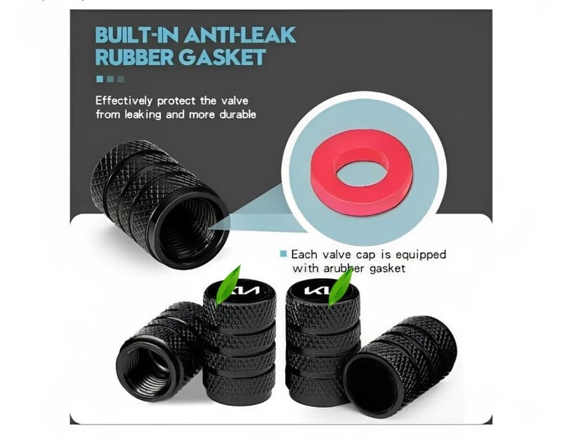 Greenworld Premium Black Metal Car Tyre Valve Cap Air Cap Car Tyre Valve Stem Cap Air Covers for New Model Car - Image 5