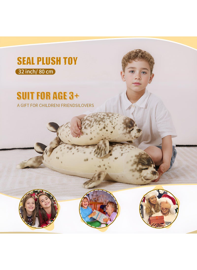 MMguai MMguai 32 inch Large Cute Ocean Seal Plush  Giant Cuddle Body Soft Pillow Plushies  Big Fat Seal Stuffed Animals Toy Room Decor  Gift for Girls and Boy  Christmas  Birthdays  - Image 5
