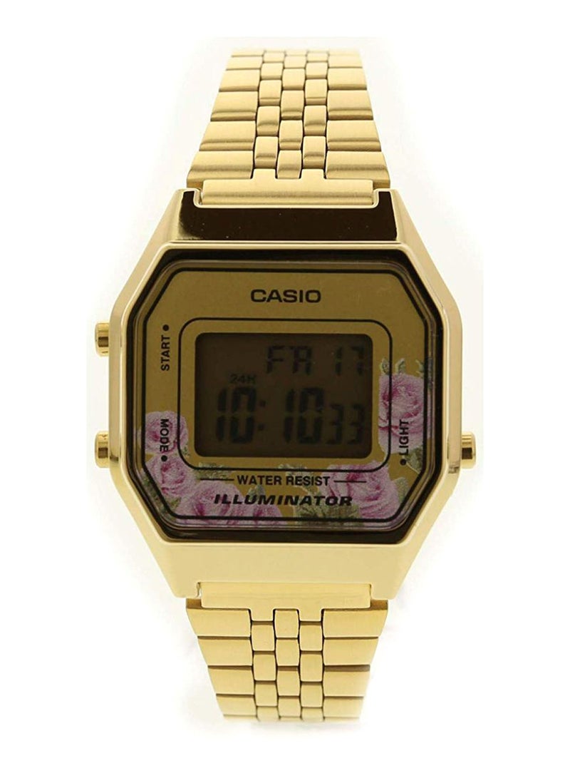 كاسيو ساعة رقمية بسوار معدني طراز LA680WGA-4C نساء - Image 1