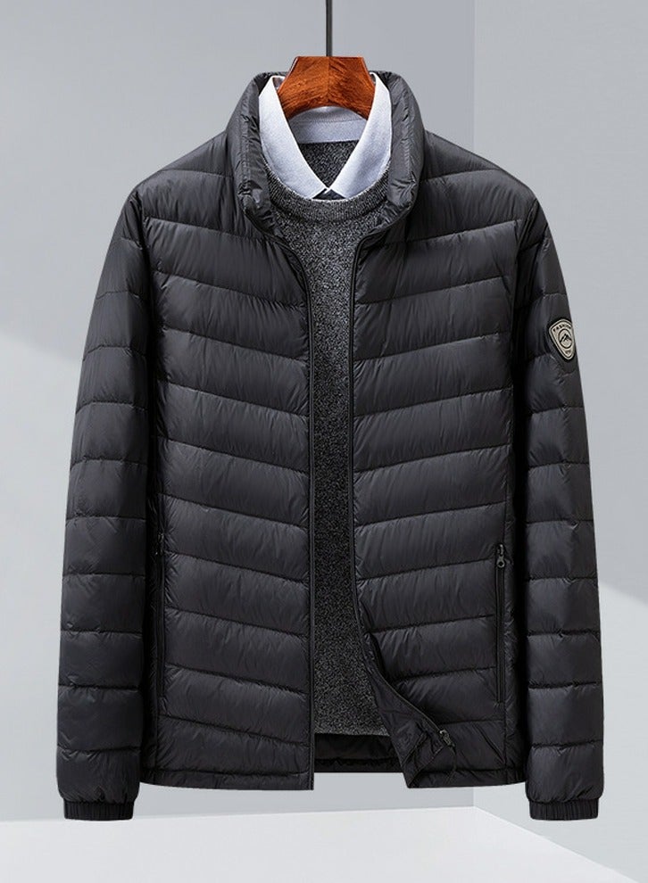 Loquat Men's Lightweight Down Jacket Water-Resistant Jacket Winter Coat Black  - Image 1