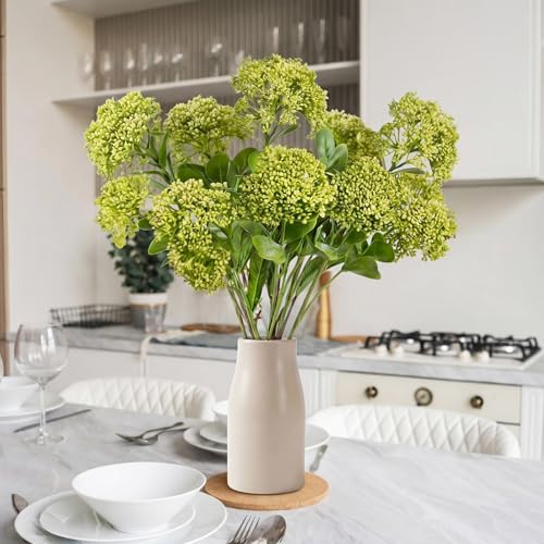 Maysing 4 Pcs Artificial Flowers for Decoration, 23 Inch Faux Berry Stems Faux Skimmia Spray with Leaves Fake Flowers for Vase Home Table Floral Arrangement Wedding Decor(Green,Classic) - Image 5
