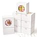 Shallive 4Inch Small Cookie Boxes 25 Pcs White Bakery Treat Boxes with Window for Gifting Togo Containers for Cake Slice Macarons Donuts 4x4x25 - Image 1