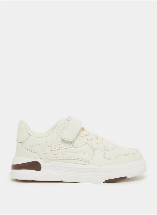 ستايلي Solid Low Top Trainer Shoes with Velcro Closure