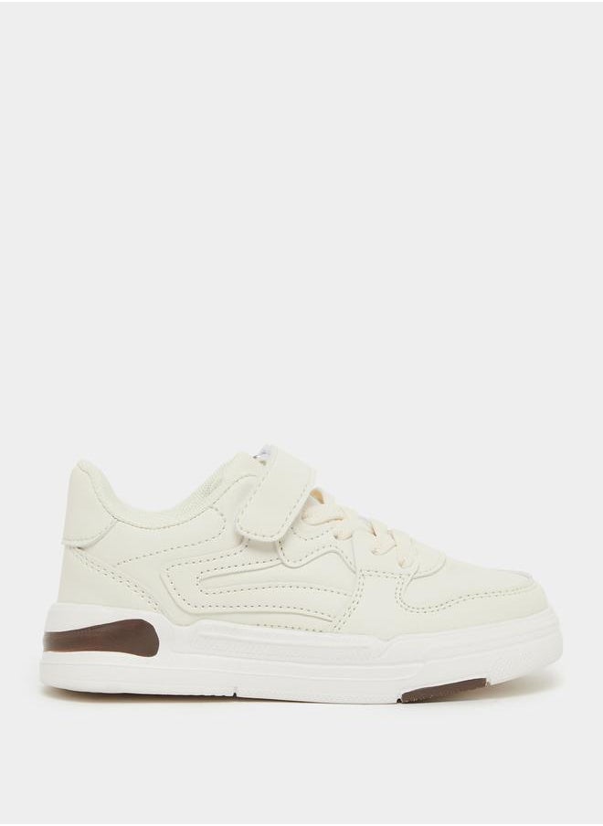 Styli Solid Low Top Trainer Shoes with Velcro Closure  - Image 1