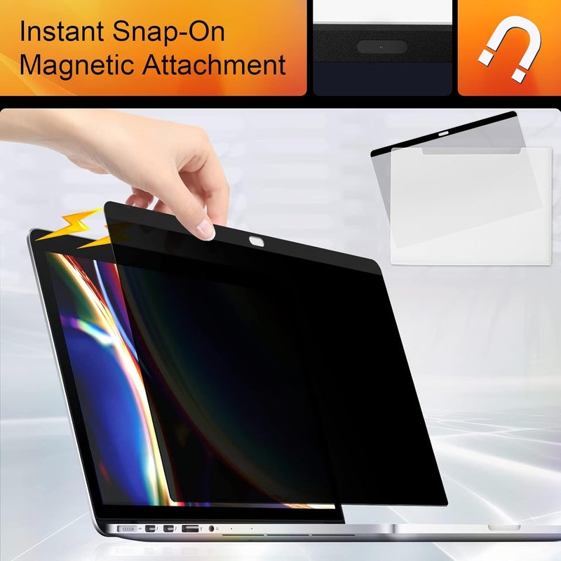 Mamol Privacy Screen MacBook Pro 15 Inch (2016-2019), Magnetic Removable Anti Blue Light Glare Filter Privacy Screen Protector for Apple Mac 15 in Laptop Model (A1707, A1990) - Image 3
