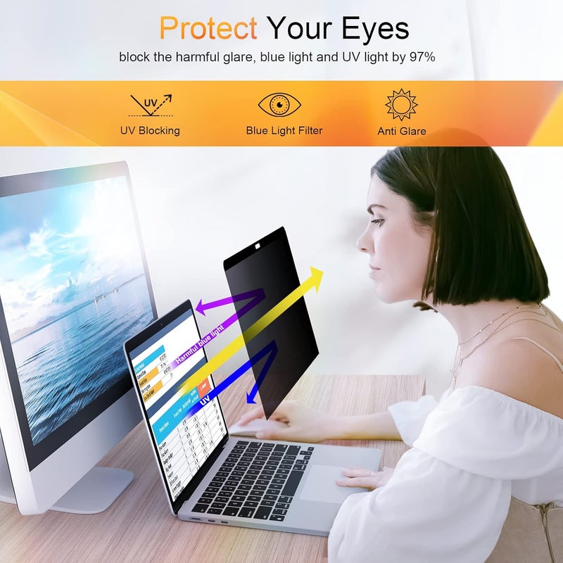 Mamol Privacy Screen MacBook Pro 15 Inch (2016-2019), Magnetic Removable Anti Blue Light Glare Filter Privacy Screen Protector for Apple Mac 15 in Laptop Model (A1707, A1990) - Image 5