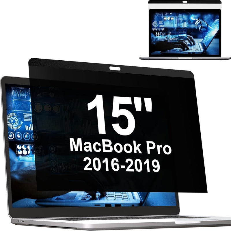 Mamol Privacy Screen MacBook Pro 15 Inch (2016-2019), Magnetic Removable Anti Blue Light Glare Filter Privacy Screen Protector for Apple Mac 15 in Laptop Model (A1707, A1990) - Image 1
