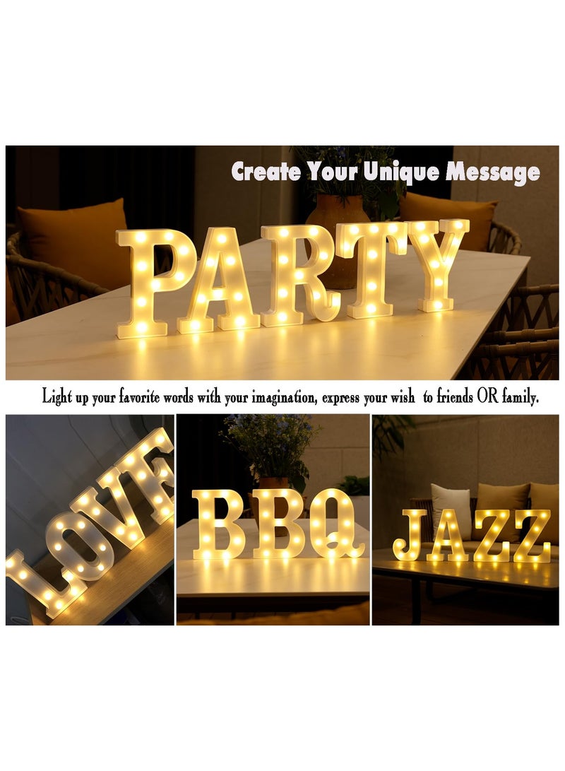 "V" Alphabet LED Marquee Letter Light Up Plastic Letters Standing Hanging Sign, Alphabet Letter For Wedding Birthday Party Home Decoration Battery Operated White 22cm - Image 4