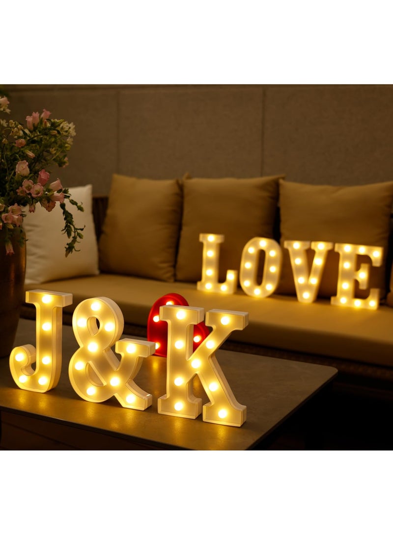 "V" Alphabet LED Marquee Letter Light Up Plastic Letters Standing Hanging Sign, Alphabet Letter For Wedding Birthday Party Home Decoration Battery Operated White 22cm - Image 5