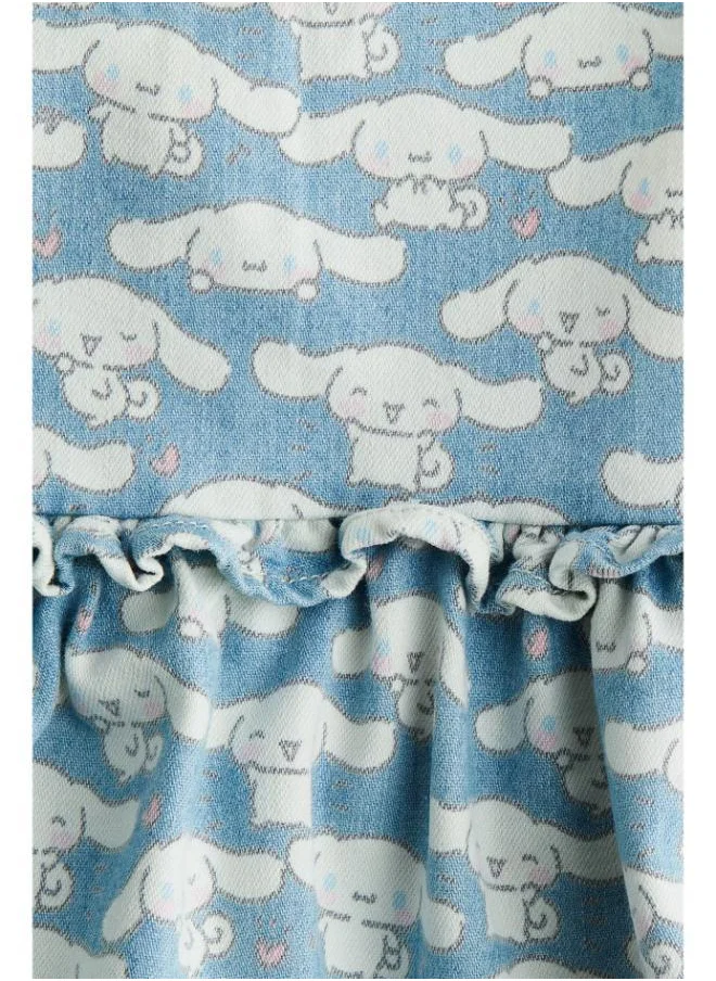 اتش اند ام Printed Denim Dress