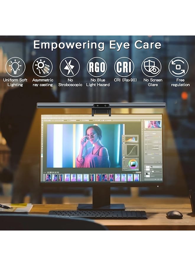 إيروريكس شريط إضاءة شاشة الكمبيوتر مع مستشعر اللمس للعناية بالعين بدون وهج الشاشة وقابل للتعتيم و3 درجات حرارة ألوان مصابيح إضاءة LED للمكتب للشاشة المسطحة المنحنية - Image 2