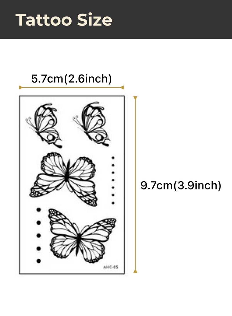30-Sheets Temporary Tattoo Stickers – Waterproof Butterfly, Flower & Heart Art for Kids Adults Men and Women - Image 3