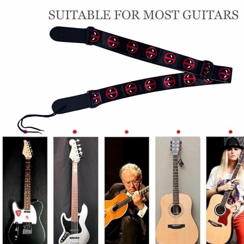 IMAGINEA Electric Guitar Strap/Belt with Leather End for Acoustic Guitar (Deadpol) - Image 2