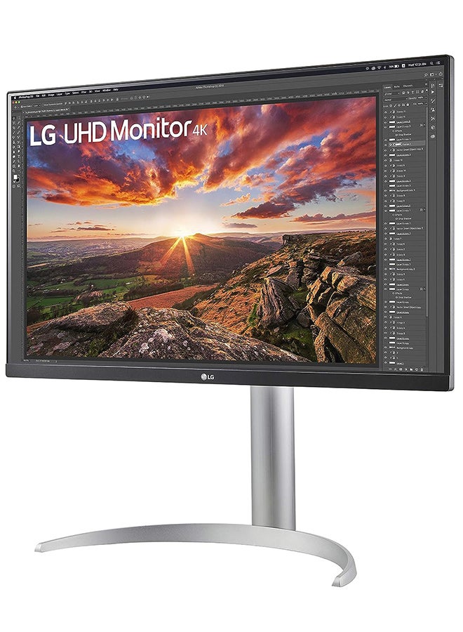 LG 27UP850 27” 4K UHD IPS Monitor, 60Hz Refresh Rate, 5ms Response Time, 1.07B Color Support, 3840x2160 Resolution, VESA Display HDR 400, 16:9 Aspect Ratio, USB-C, 27UP850N Silver - Image 3