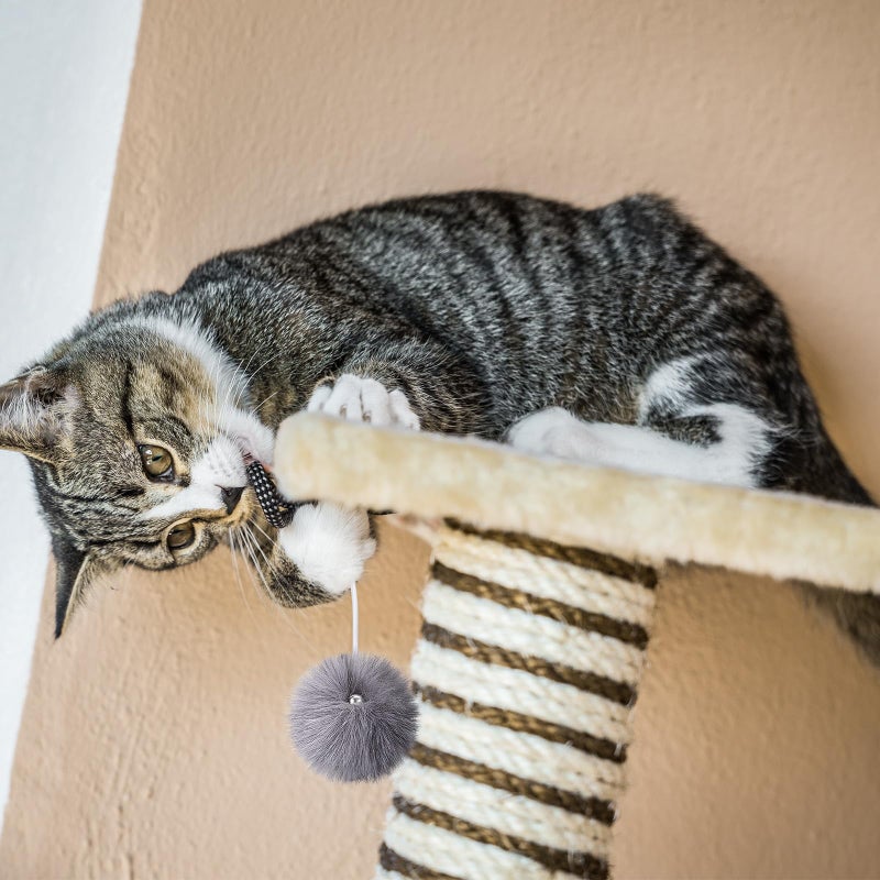 Simgoing 15 Pack Interactive Cats Toy Replacement Balls for Cat Trees Tower Kitty Dangling Toy with Bell Rope Kitten Scratching Post Tree Tower Ball for Indoor Kitten(Gray) - Image 5