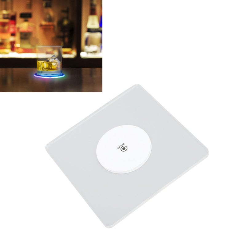 LED Coaster: 10cm Square 6 LED Beads 3 Light Modes - Sturdy Wear Resistant PC Material Light Up Coaster for Weddings Bars Halloween Christmas Home Gardens - Image 3