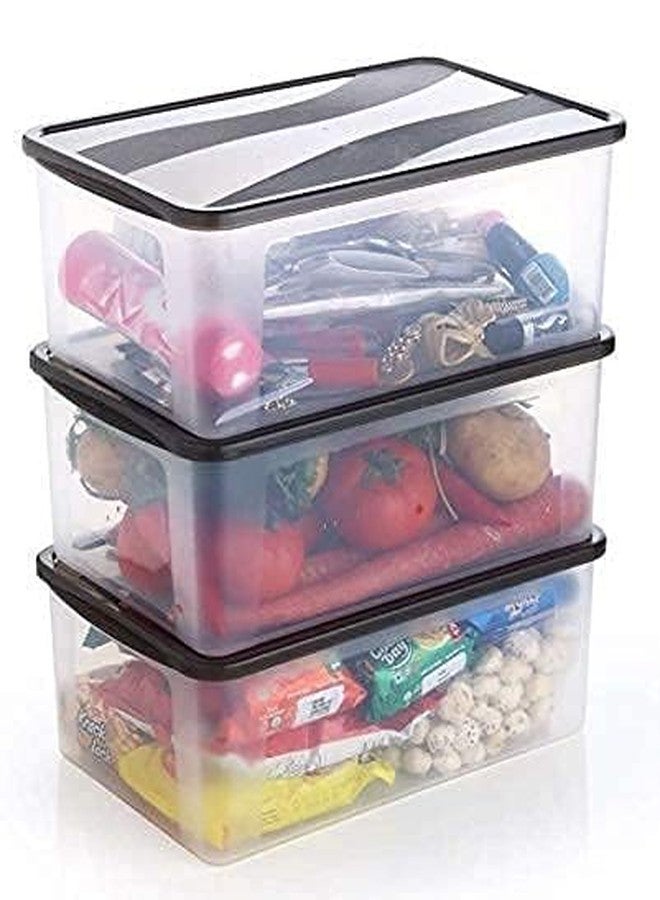 KD ZONE Unbreakable Multi Storage Box Bread Box/Airtight Food Grade Plastic Container for Kitchen,Refrigerator Storage of Bread/Vegetable/Grocery & Freezer Storage (Rectangular Container-3 Pcs) - Image 2