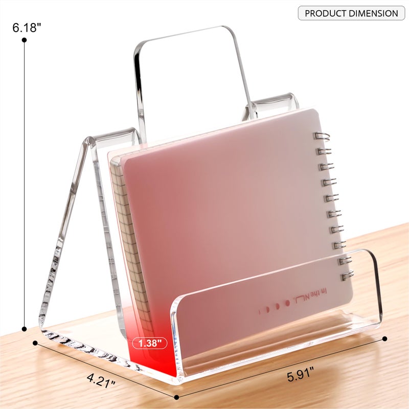 HeZone Acrylic Brochure Holder 5x6 Inch,Clear Pamphlet Holder Display Stand for Trifold 4&5&6 Inch Flyers,Pamphlets,Booklets,Menu,Leaflets for Office,Home,Store,1 Pack,A5 - Image 4