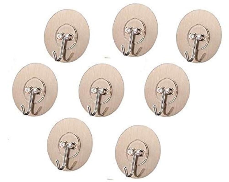 ADTALA Metal Adhesive Hooks Kitchen Wall - Transparent (8 pieces, Code-127 Round Sticker) - Image 1