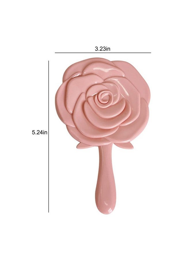 Yangshine Handheld Mirror Hand Held Make Up Mirror Compact Travel Mirrors Vintage 3D Rose Shape Personal Makeup Beauty Mirror - Image 2