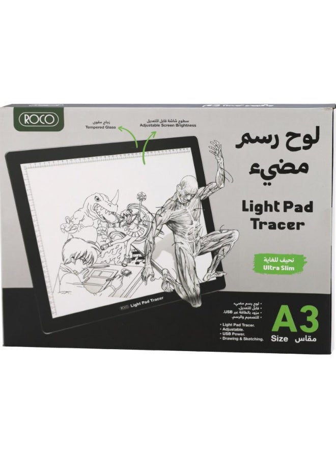 روكو صندوق إضاءة A3 للرسم والتتبع، أبيض، 110-220 فولت - Image 1